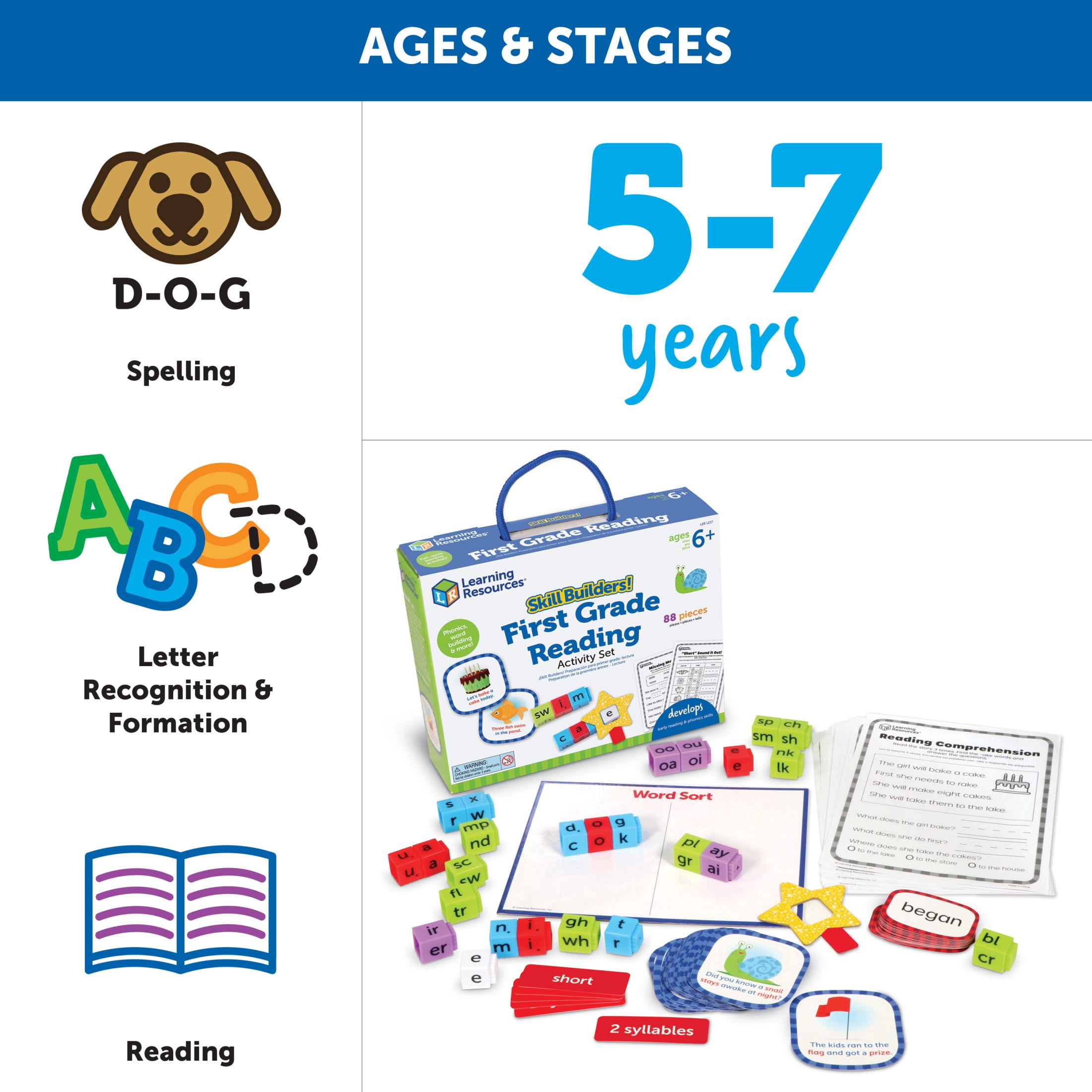 Learning Resources Skill Builders! 1st Grade Reading Homeschool and Classroom Supplies, Reading Games for Kids Ages 6 and Up