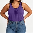 thumbnail image 6 of Qulqfy Solid Women Tank Tops Flowy Plus Size Sleeveless Scoop Neck Knit Purple Summer Dressy Beach Casual Graphic Shirts XL, 6 of 6