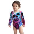 thumbnail image 2 of Xecao Neon Skull With Milkshake Print Baby unisex-baby Cotton Long-sleeve Bodysuits-3 Months, 2 of 6
