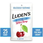 Luden's Sore Throat Drops, For Minor Sore Throat Relief, Sugar Free Wild Cherry, 25 Count