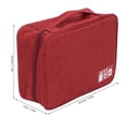 thumbnail image 2 of Data Cable Charger Bag Large Capacity Portable Electronic Accessory Storage Case for Charging Storage, Ipad, Power Bank, Hard Drive etc, Travel, Business ,5pcs (Wine Red), 2 of 9