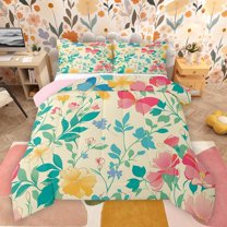 Castle Fairy Female Men Women Flying Butterflies Full Size Comforter Sets 3-Piece,Vintage Aesthetic Exotic Style Bedding Comforter Set,Chic Floral Flowers Lightweight Bedding Sets