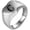 Silver C, variant on Men's and Women's Stainless Steel 12MM Simple Heart Engraving Of 26 English Letters Ring Silver R Size 8