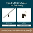 thumbnail image 2 of Modern Aluminum Handrail Grab Bar Kit, Adjustable Steel Brackets Included, Returns to Wall, 3 Foot Handrail, Satin White / Bronze, 2 of 6