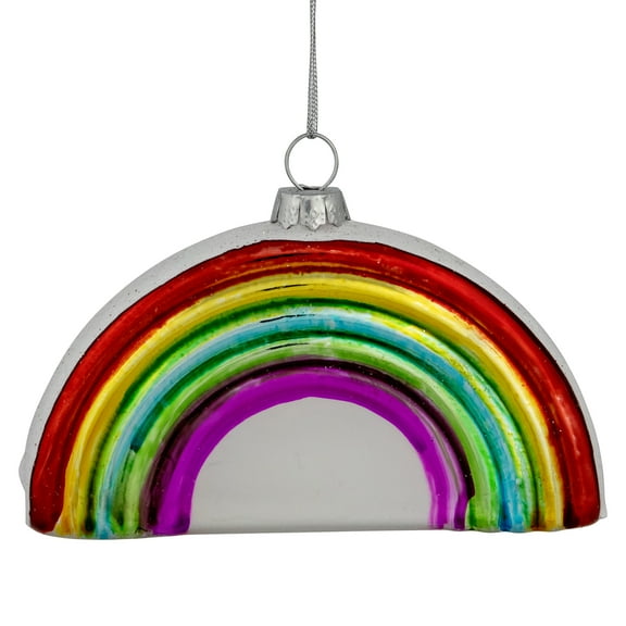 Northlight 4" Shiny Arched Rainbow Hanging Glass Christmas Ornament