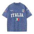 thumbnail image 3 of Holiday Shirt for Men Italian Washed Print Graphic Design Comfort Fashion Summer Shirt for Men,Navy,XL, 3 of 3