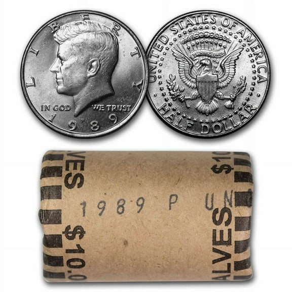 1989-P Kennedy Half Dollar 20-Coin Roll BU