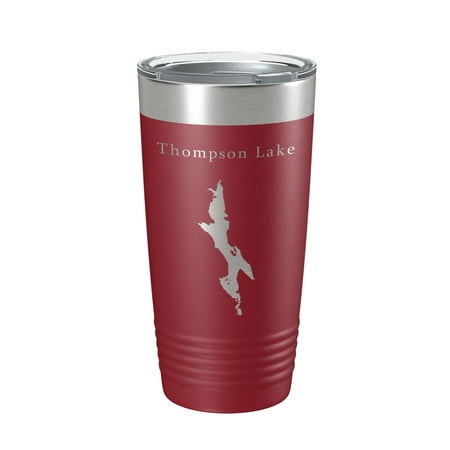 

Thompson Lake Map Tumbler Travel Mug Insulated Laser Engraved Coffee Cup Maine 20 oz Maroon