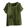 thumbnail image 1 of Birdeem Mode Femmes Été T-Shirt Imprimé Ample Col Rond Manches Courtes Blouse Décontractée, 1 of 1