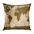 thumbnail image 1 of BOSDECO Brown World Word Map on Old Country Globe Abstract Pillow Case Pillow Cover 18x18 inch, 1 of 1