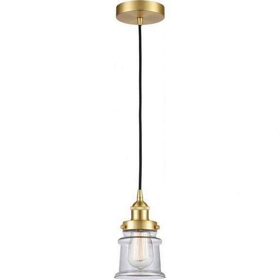 616-1PH-SG-G182S-LED-Innovations Lighting-Canton - 1 Light Mini Pendant In Industrial Style-10 Inches Tall and 6 Inches Wide Satin Gold Clear