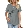 thumbnail image 3 of NAMTYQX Womens Shirts Dressy Casual Light Oversize Gemustertes Loose Fitting Cute Short Sleeve Graphic Breathable Crew Neck Tops for Women 2025 Gray Size M, 3 of 4