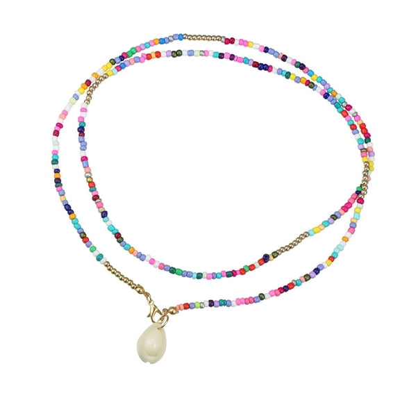 Vocoste Colored Beaded Necklaces, Chain Necklaces for Women Teen Ladies Multicolor