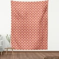 thumbnail image 4 of Ambesonne Geometric Fabric by the Yard Upholstery, Modern Japanese Artwork, 5 Yards, Vermilion White and Apricot, 4 of 5