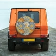 thumbnail image 7 of DouZhe Waterproof Spare Tire Cover, Bohemia Mandala Kaleidoscope Prints Adjustable Wheel Covers Fit for Jeep Trailer RV SUV Car, 14 inch, 7 of 7