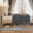 thumbnail image 6 of Virans Twin Size Bed Frame,Upholstered Linen Platform Bed frame with Fabric Headboard,Solid Wood Slats Support,Noise Free,No Box Spring,Easy Assembly,Beige, 6 of 9