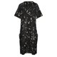 thumbnail image 4 of Vestido de bolsillo suelto para mujer blanco y negro brillo falso brillante foto de brillo no reflectante, 4 of 6