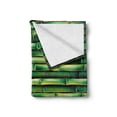 thumbnail image 2 of Bamboo Print Soft Flannel Fleece Throw Blanket, Image of Horizontal Bamboo Tree Stems Style Image of Nature Inspired, Cozy Plush for Indoor and Outdoor Use, 50" x 70", Green, by Ambesonne, 2 of 6