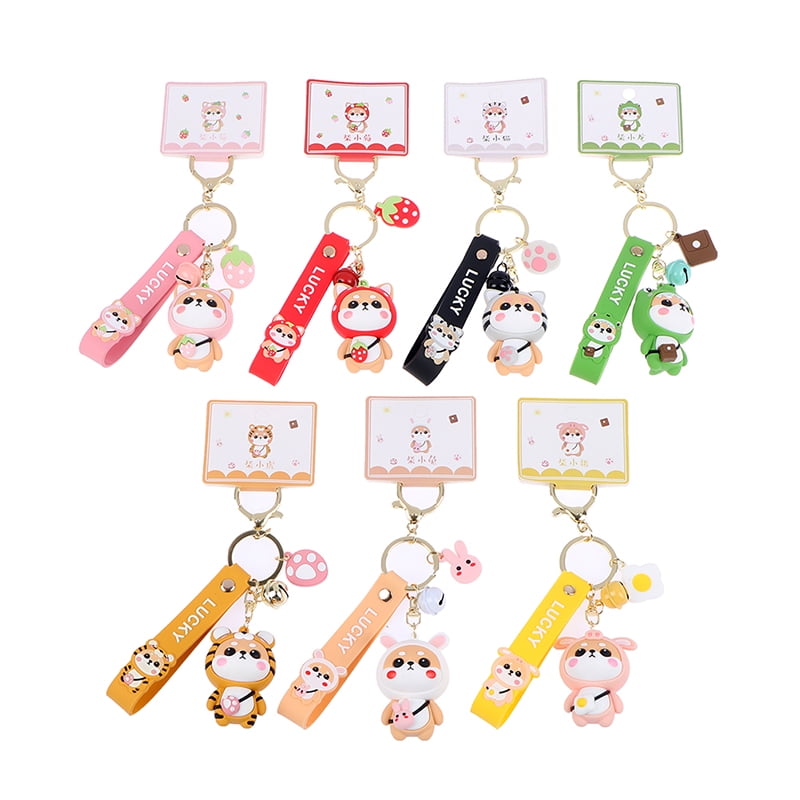 Cute Animal Pattern Shiba Keychain Cartoon Keyring For Bag Pendant Keyfob Gifts~ 