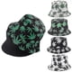 thumbnail image 2 of Sombrero de cubo unisex para viajes de verano, sombreros de pescador con estampado de hojas, 2 of 5