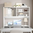 thumbnail image 2 of TY Arts & Culture 38in Desktop Bookshelf Wood Desk Hutch Organizer with 4 Shelves White, 2 of 8