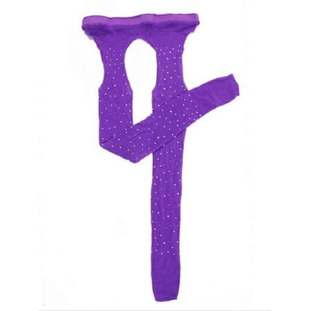 

Livingsenburg Women Rhinestone Mesh Fishnet Pantyhose Tights Open Crotch Stockings