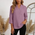 thumbnail image 5 of QGJZVUNL Business Casual Outfits for Women V Neck Shirts with Chest Pockets Dressy Wotk Tops Size L, 5 of 8