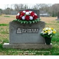 thumbnail image 6 of Sympathy Silks Artificial Cemetery Flowers 30" Red Open Rose/White Mum Saddle for Headstone, 6 of 9