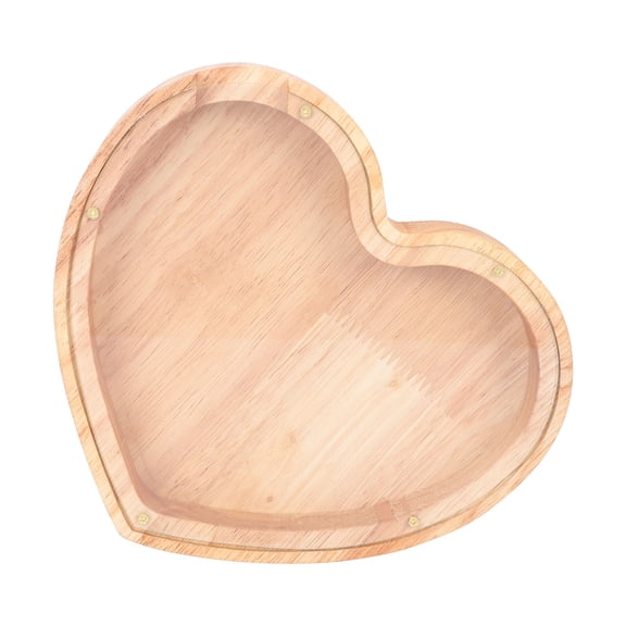 OHOIOLLA Brown Heart-Shaped Container Money Box for Home Decor and Tabletop Use, Decorative Savings Bank