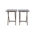 thumbnail image 2 of Mainstays Modern Solid Wood Folding Tray Tables, Set of 2, Walnut, 2 of 11
