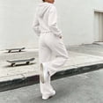 thumbnail image 7 of BRGZLK Women Sweatsuit Set 2 Piece Outfit Fall Winter Casual Long Sleeve Zip Up Slim Fit Hoodies Sweatshirt and Wide Leg Sweatpants Lounge Set for Daily Workout Outgoing White XL, 7 of 7
