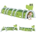 thumbnail image 2 of Qaba Kids Play Tunnel, Toddler Tunnel for Kids to Crawl Through, Crocodile Design Kids Tunnel for Indoor or Outdoor Playground, 113" Long, Green, 2 of 9