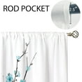 thumbnail image 5 of Teal Cherry Blossoms Kitchen Curtains Flower Bird Blue Floral Bathroom Curtains Window Treatment Drapes Tier Tree Branch Cafe Small Bedroom Short French Door Curtains 2 Panels 27.5x39 Inch, 5 of 8