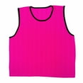 thumbnail image 1 of GoTEAM! Pro Striped Mesh Sport Training Pinnies- Youth Pink, 1 of 2
