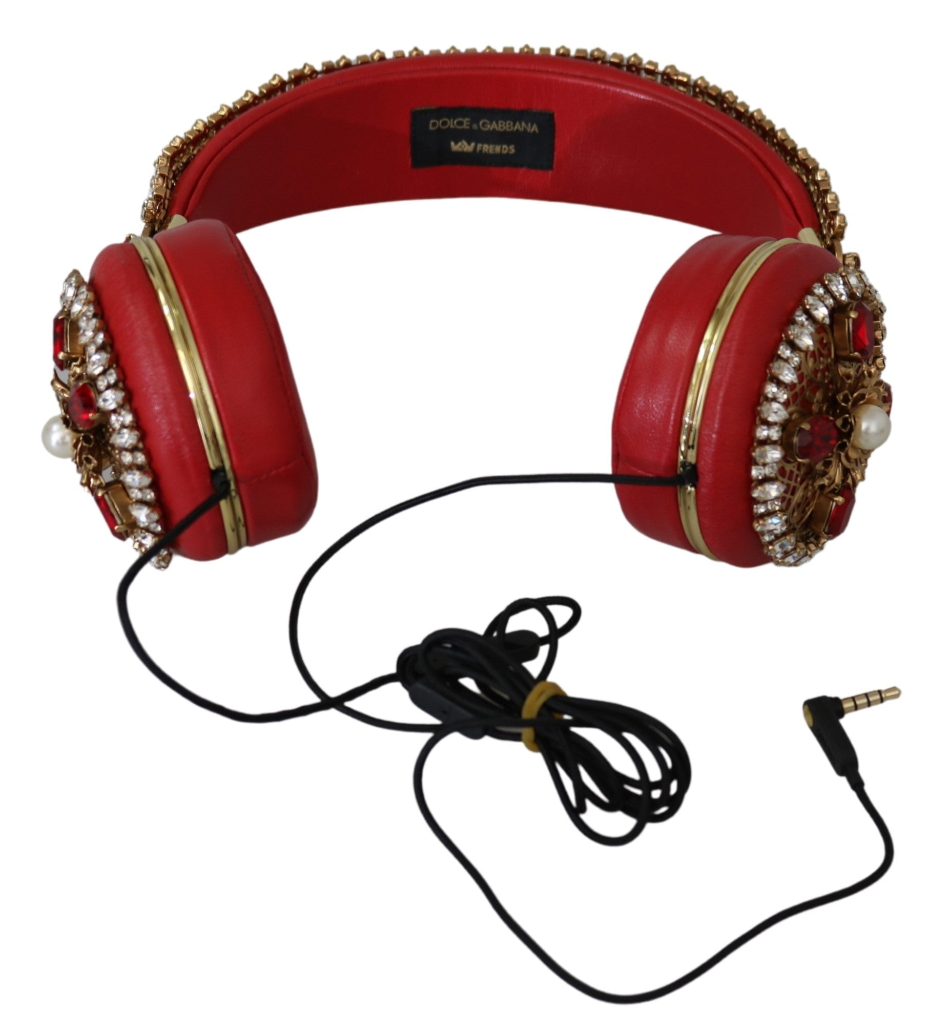Dolce & Gabbana FRENDS Leather Red Floral Crystal Headset