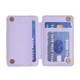 thumbnail image 4 of (Size: 4.17 in x 2.59 in) Universal Elegant Texture PU Leather Slots Wallet Magnetic Flip Card Holder Universal Adhesive Stick On Phone for iPhone/Samsung/Google - Purple, 4 of 5