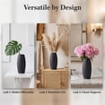 thumbnail image 6 of Unique Bargains Modern Decor Tall Ribbed Flower Vase Matte Black 4.1" x 4.1" x 8.7", 6 of 6