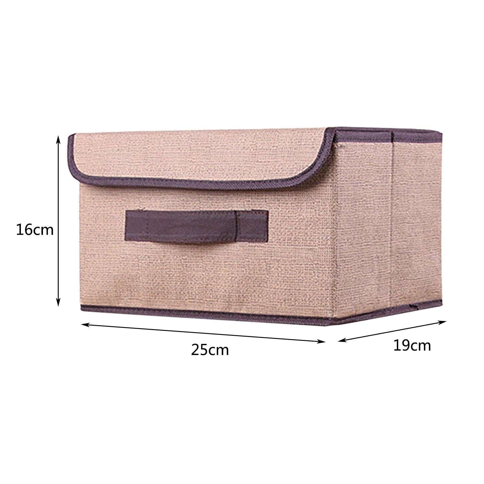 Bizhua Brown: Large + Small - Storage Box Foldable Clothes and Miscellaneous Portable Dust-Proof Storage Box with Lid Folding Storage Box (Large + Small)Storage Box Foldable Clothing Sundries