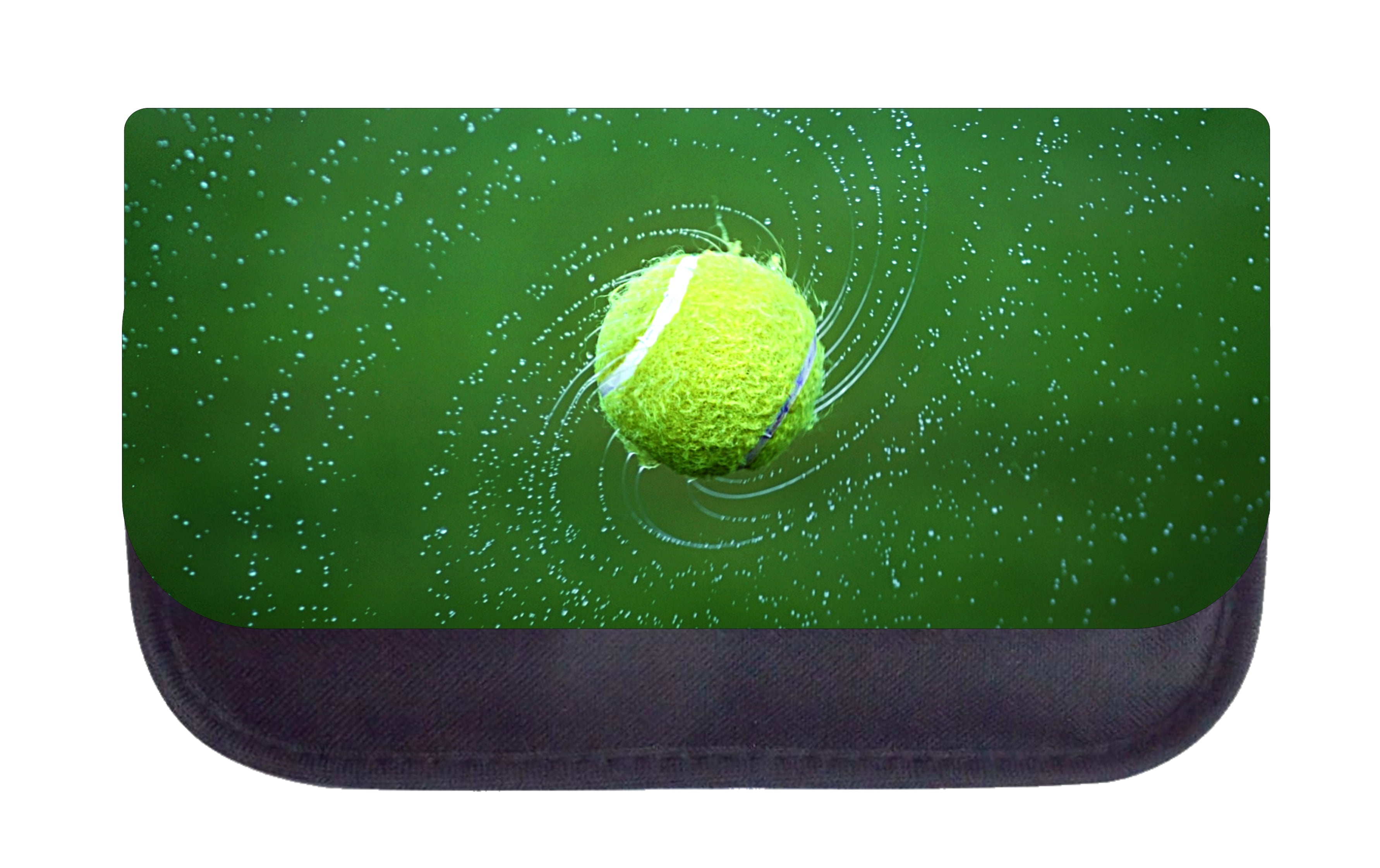 Sports Tennis Ball Spin Pencil Pouch 2 Pocket Pencil Case Organizer