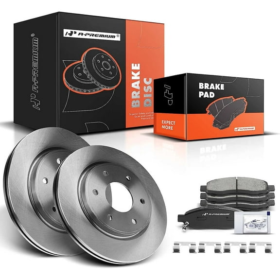 A-Premium 12.60 inch (320mm) Front Vented Disc Brake Rotors   Ceramic Pads Kit Compatible with Select Infiniti and Nissan Models - QX56/Armada 2005-2006, Titan 2005-2007, 6-PC Set