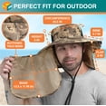 thumbnail image 5 of SUN CUBE Fishing Hat for Men Outdoor UV Sun Protection Wide Brim Sun Hat with Neck Flap Face Cover - Outdoor Hiking Safari UPF50+ Boonie Bucket Hat (Camo Gray), 5 of 8