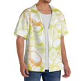 thumbnail image 2 of Fotbe Lemon Potatoes Camisa Estampada de Manga Corta para Hombre, Casual de Verano, Estilo Playero, Sin Arrugas-3X-Large, 2 of 5
