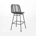 thumbnail image 3 of Dimitri Outdoor Wicker Barstools, Set of 2, Gray and Black, 3 of 10