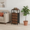 thumbnail image 2 of CONCETTA 4 Fabric Drawers Nightstand with Charging Station, USB/Type-C Ports, Adjustable Feet, Bedroom, Rust Brown, 2 of 8