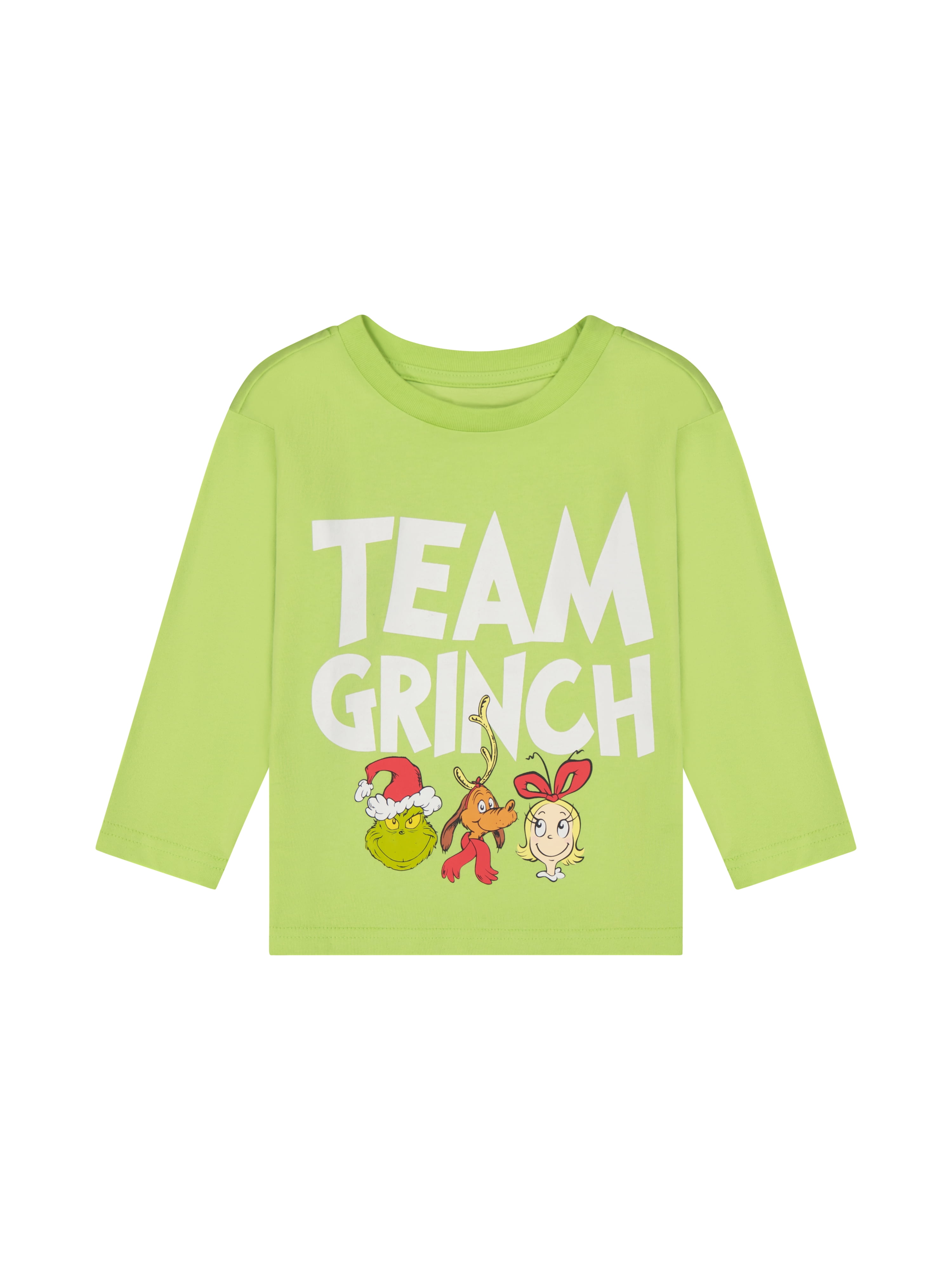 Dr. Seuss The Grinch Toddler TEAM GRINCH Long Sleeve Tee Shirt, Sizes 12M-5T