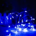 thumbnail image 1 of Tira de luces LED azul con pilas 50 Micro tiras de luces LED 5M Tira de luces LED para interiores y exteriores con temporizador de ahorro de batería Zhivalor  YQ-0313, 1 of 7