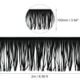thumbnail image 2 of Uxcell 2 Yards 3.94 inch Leather Suede Fringe Trim DIY Tassel Fringe for Sewing, Black, 2 of 5