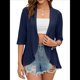 thumbnail image 1 of Cárdigan de Verano para Mujer, de Punto de Red, con Volantes y Media , para . Azul Marino XXL, 1 of 10