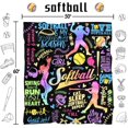 thumbnail image 7 of Softball Blanket Gifts for Boys Girls, Softball Lovers Throw Blanket Super Soft Lightweight Travel Bed Sofa Blankets for Sport Fans Kids Adults Player Coach, 50 x 60 Inch, 7 of 7