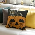 thumbnail image 3 of BANET  Cat Pillow Covers Happy Halloween Lovely Cartoon Pattern Beige Background Throw Pillowcase for Home Decorate  18x18in, 3 of 5